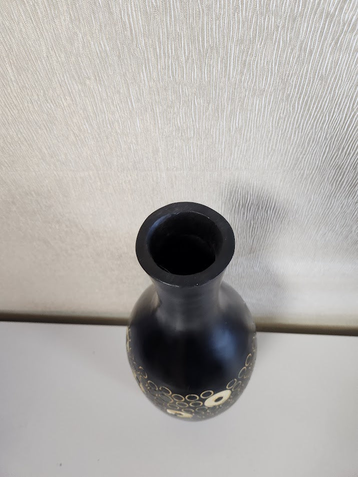 Black Wood Finish Vase