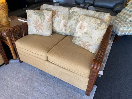 Dark Brown Bamboo/Ratan Love Seat