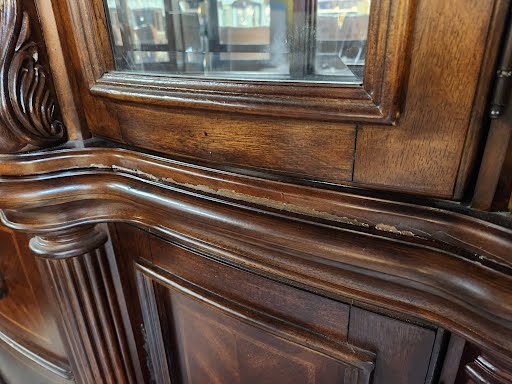 70" Dark Wood China Cabinet