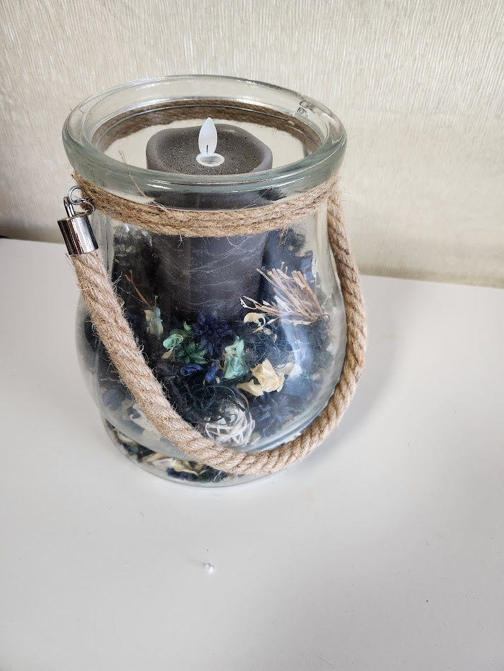 10"H Glass Lantern