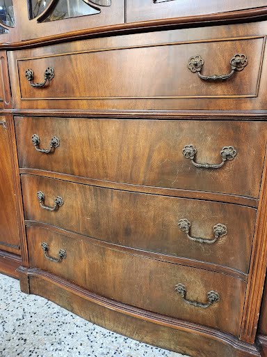 Georgian Style Bubble Glass China Cabinet