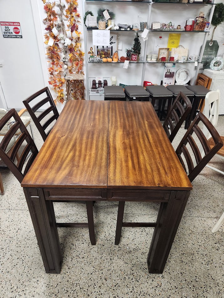 Dark Wood Counter-Height Dinging Set