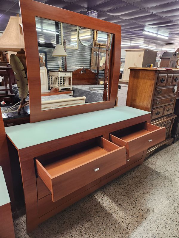 Modern 6 Drawer Cherry Dresser