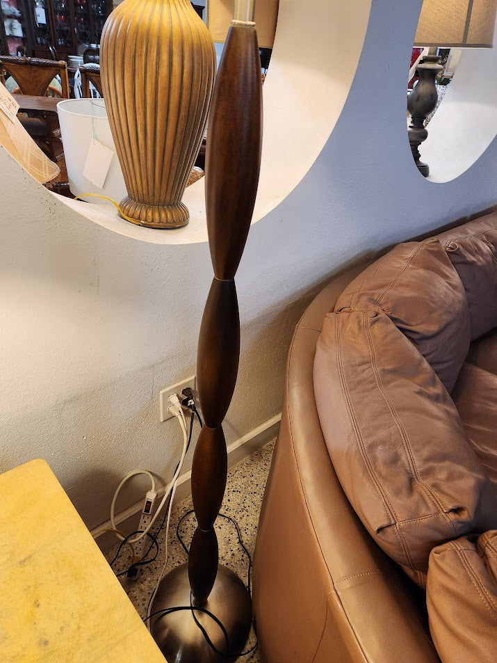 68"H Walnut Wood Floor Lamp