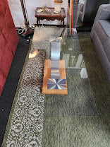 Light Wood Modern Glass Top Coffee Table