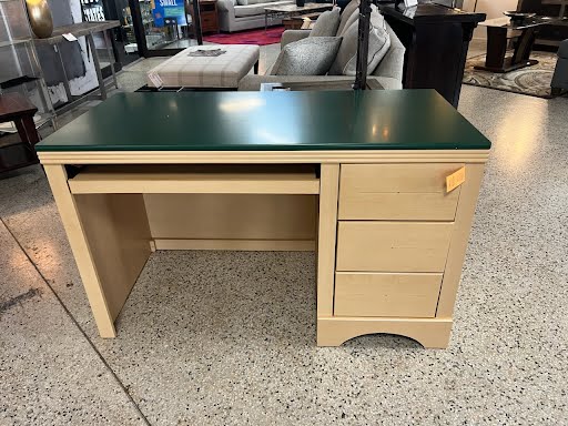 Desk Green Top Drawers Right Side