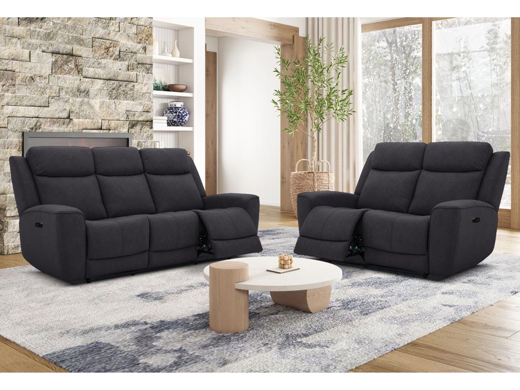 Kuka Macke Grey Power Recliner love seat