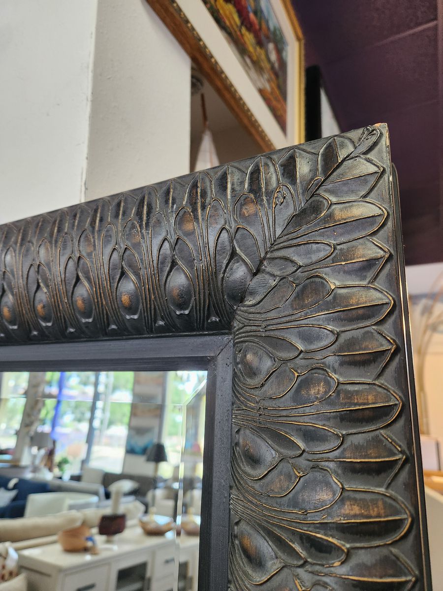 Grey Textured Wall Length Mirror