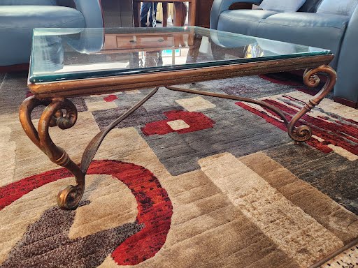Iron Glass Top Coffee Table