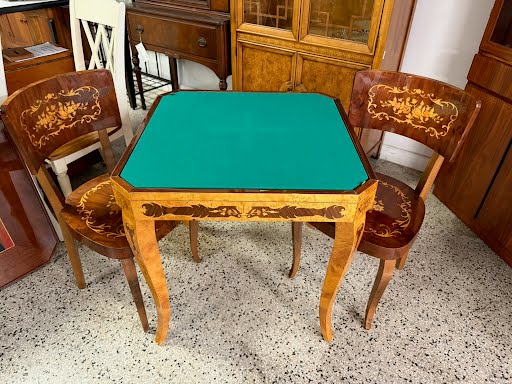 Italian Game Table with 2 Chairs