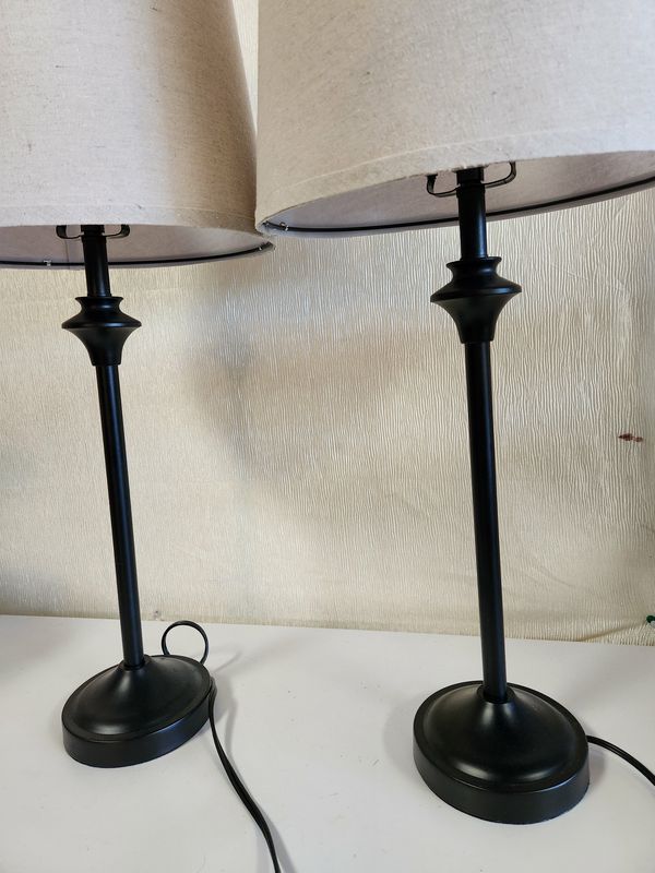 28"H Black Metal Table Lamps