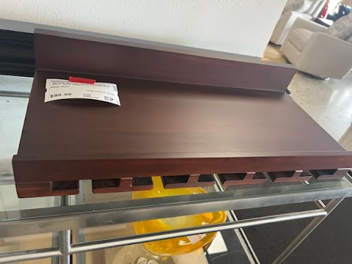 Pottery Barn DK Wood Floating Wine Glass Shelf 24x9x
