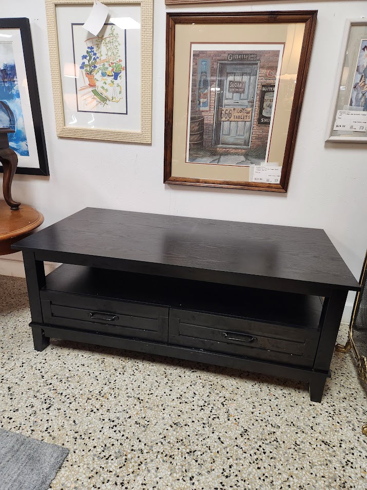 Black Two Drawer Coffee Table