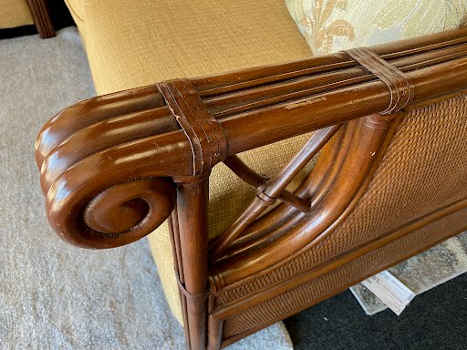 Dark Brown Bamboo/Ratan Love Seat
