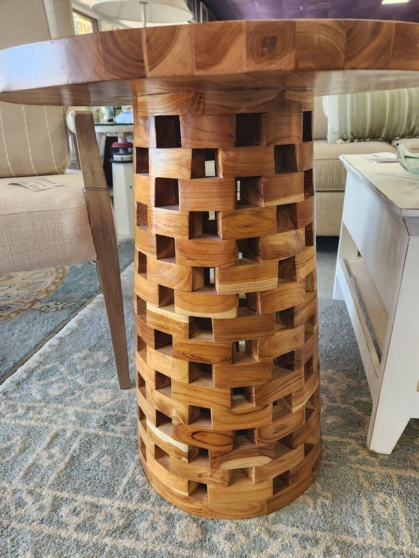 Round Light Wood End Table