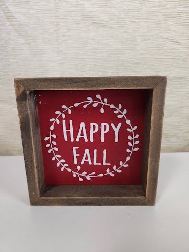 5x5" "Happy Fall" Wall Art