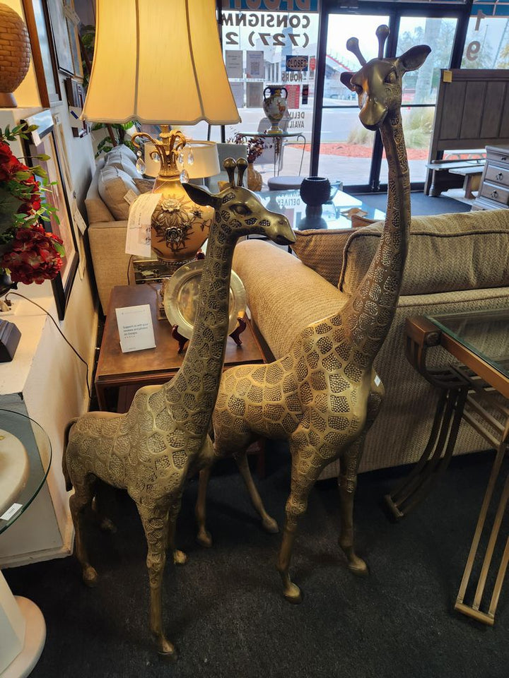 Large Brass Giraffe Statues Home Item