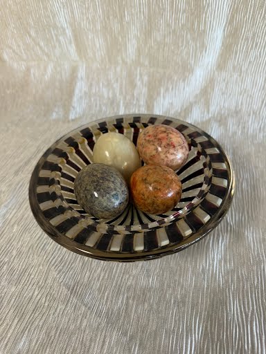 Glass Striped Bowl Home Item