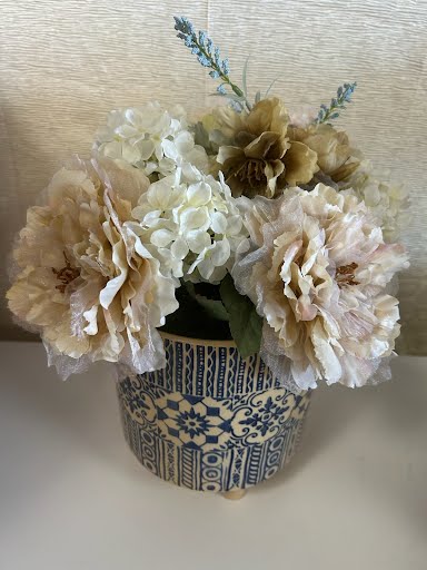 Faux Flowers in Turkish Style PLanter