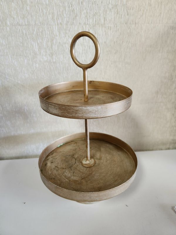 Two Tier Metal Serving Trays