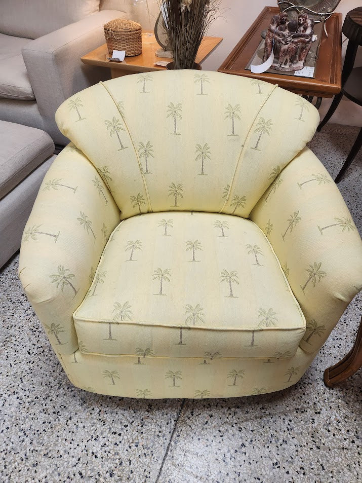 Yellow Palm Tree Swivel/Rocking chair