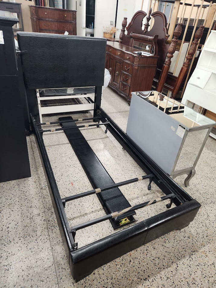 Black Upholstered Twin Beds