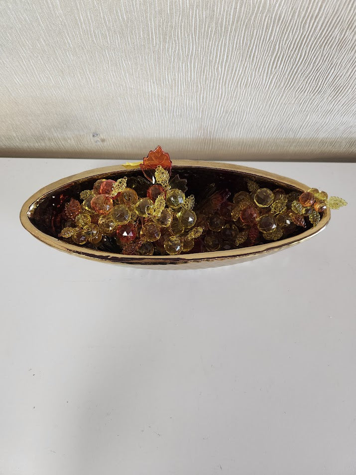Gold Tone Oval Bowl Home Item