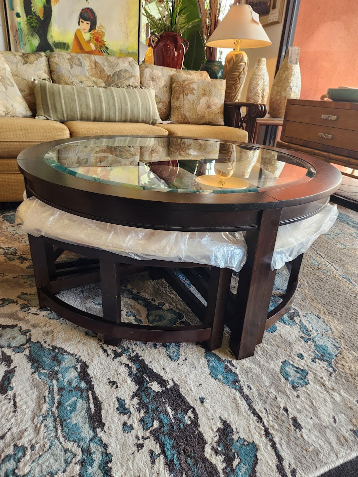 Coffee Table With 4 Stools