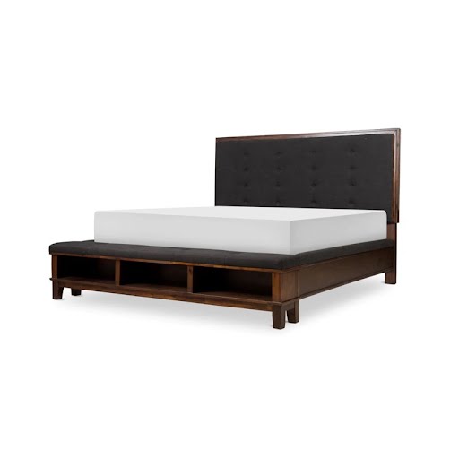 Ahley Furniture Padded Grey King Bed