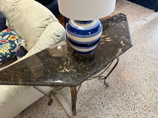 Wrought Iron Half Moon Sofa Table