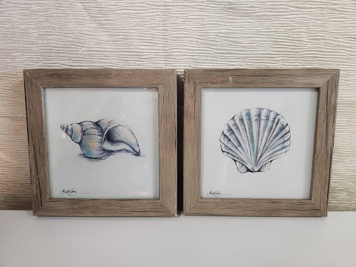 SET OF 2 | Seashell Wall Art 6.5 x 6.5"
