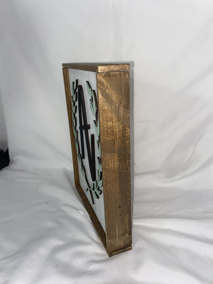 Letter "A" Wood Decor Framed
