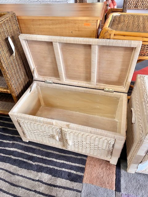Wicker Whitewash Trunk
