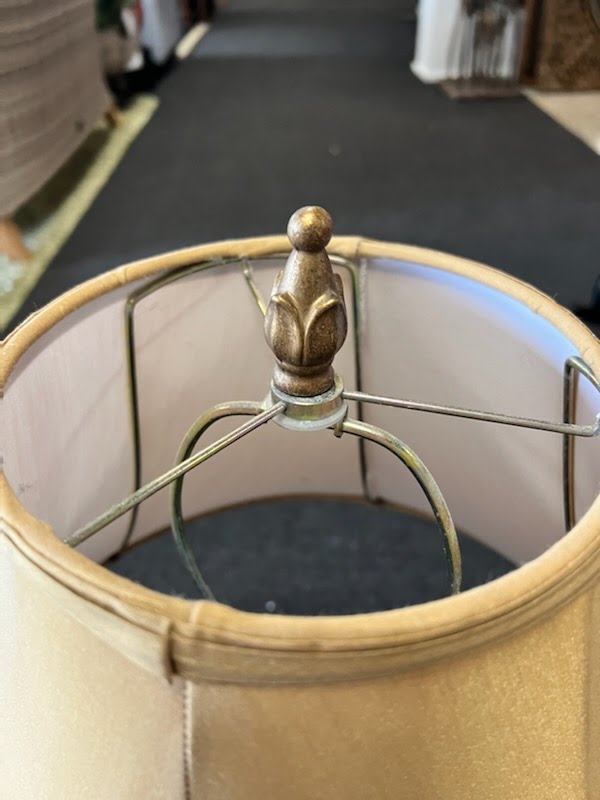 Bronze Table Lamp with Tan Shade