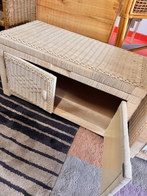 Wicker Whitewash Trunk