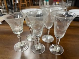 Small Glass Cup with floral design