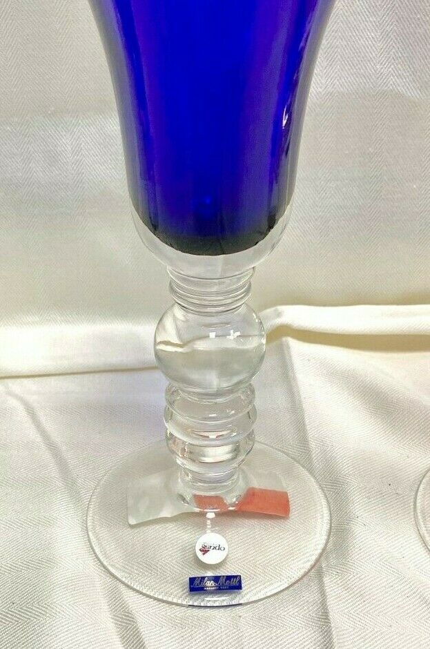 Signed Opus "Milan Mattl" Deco II Blue Oversize Goblet