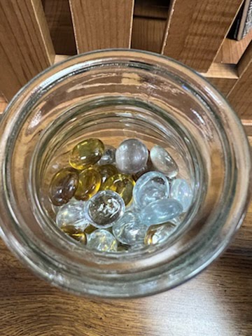 Glass Vase with Marbles