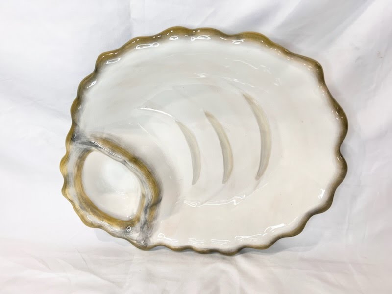 Chip and Dip Oyster Green Dish