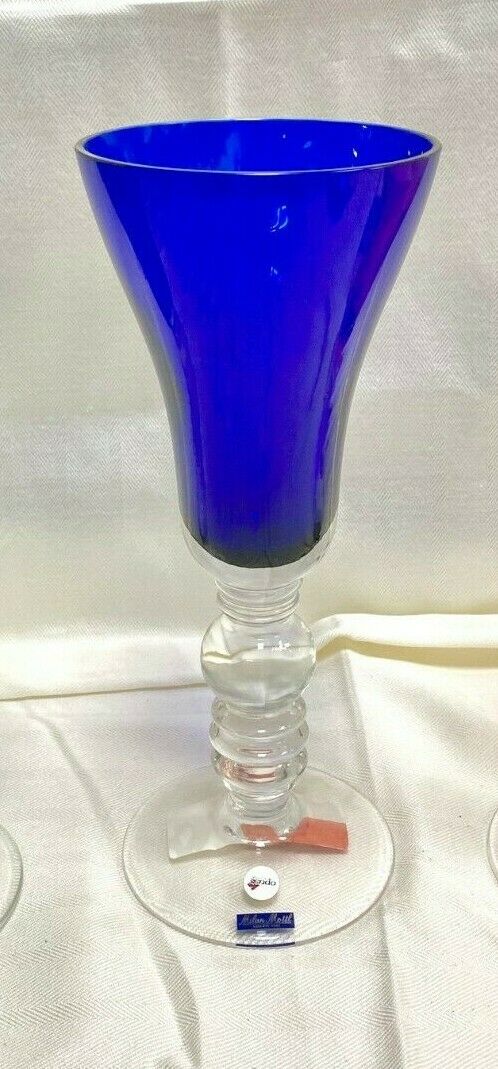 Signed Opus "Milan Mattl" Deco II Blue Oversize Goblet