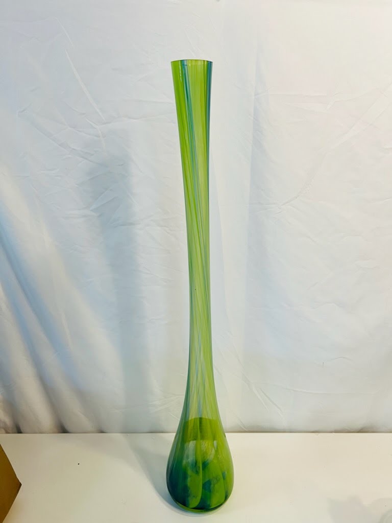 29" Slim Tall Green Vase