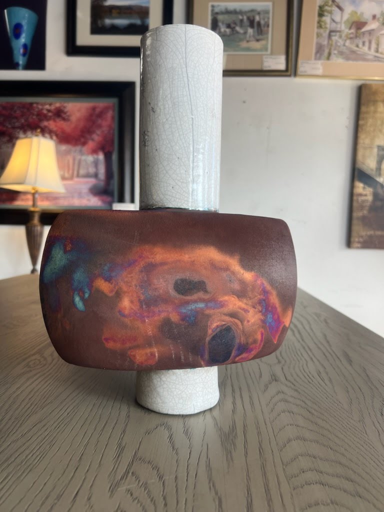 Rust Cylindrical Flared Base Vase by Global Views