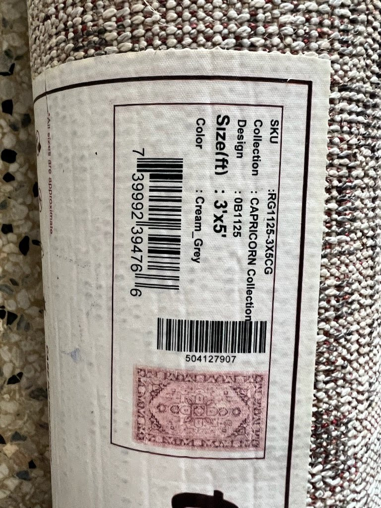 3x5' Totti Grey Area Rug