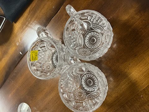 Set/3 Cut Glass Tea Cups