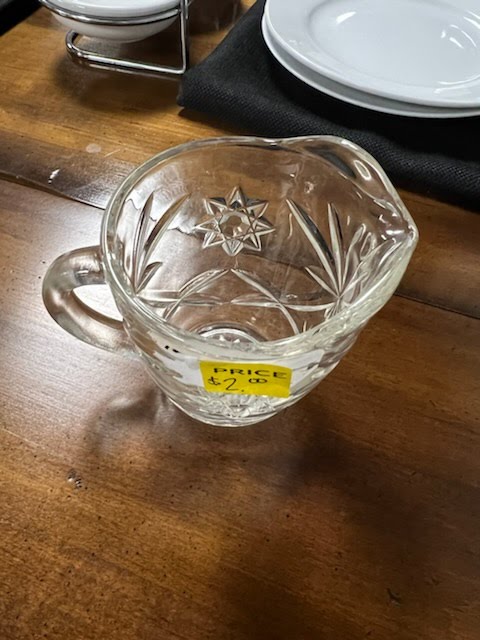 Small glass pitcher/ milk creamer