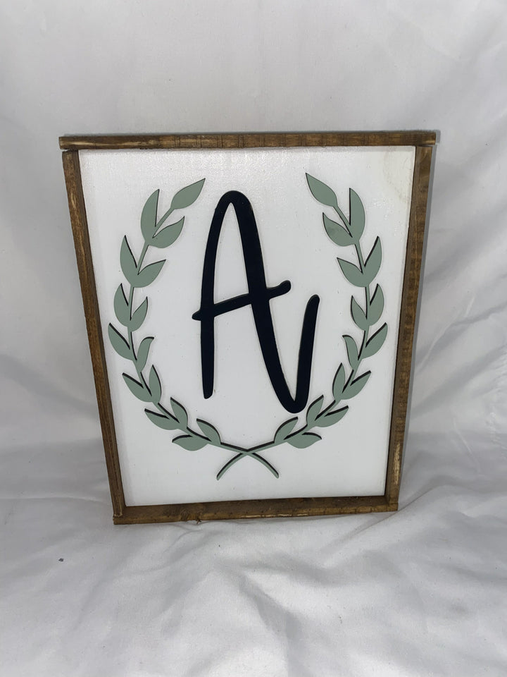 Letter "A" Wood Decor Framed