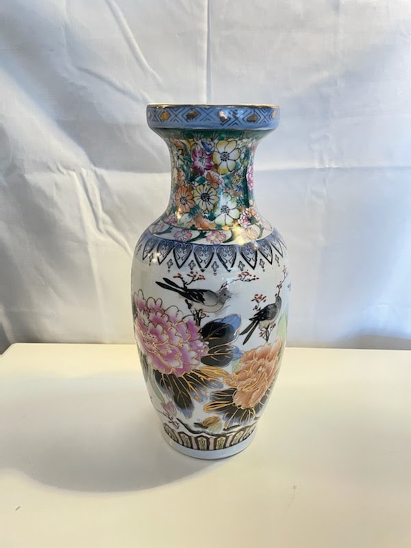 14" Tall Vase Oriental Decor